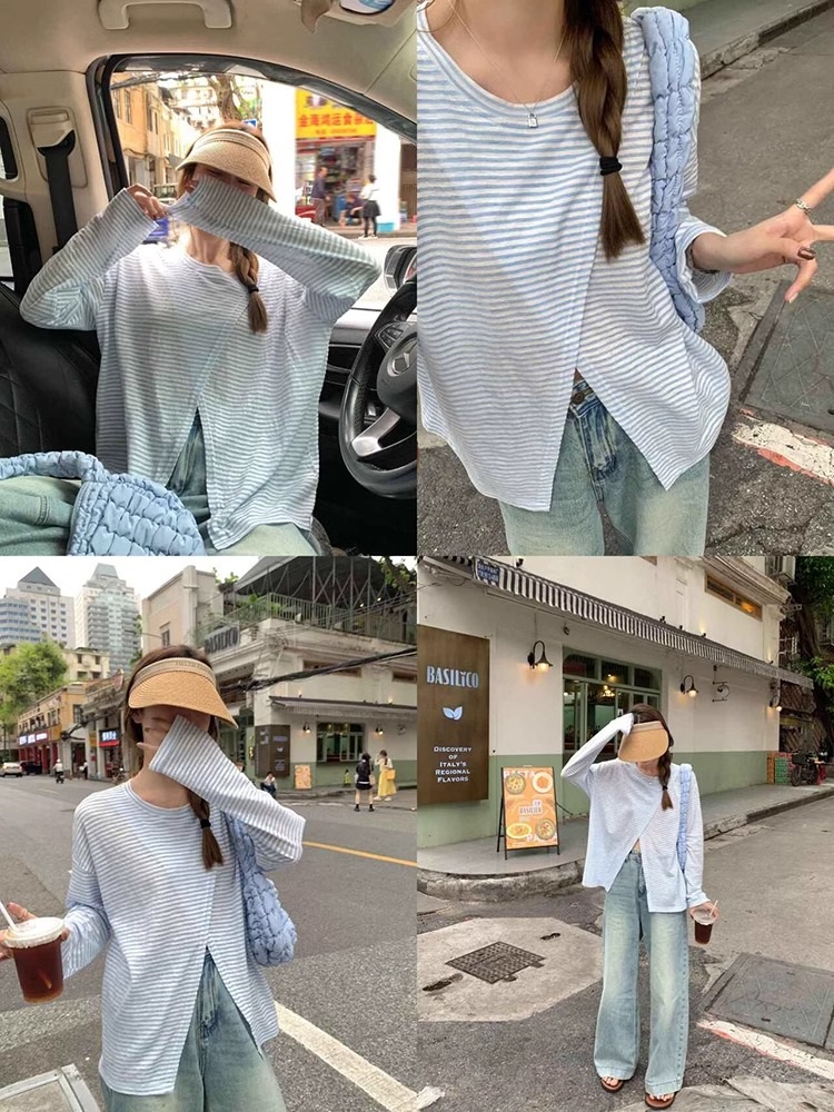 ボーダークロススリットTシャツ | 詳細画像3