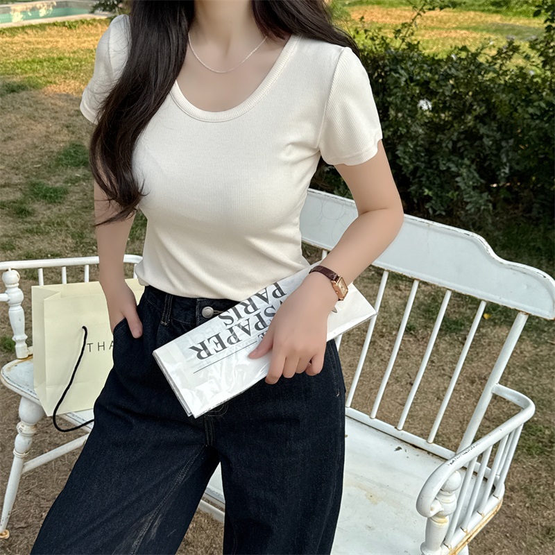Uネックリブ半袖Tシャツ | 詳細画像14