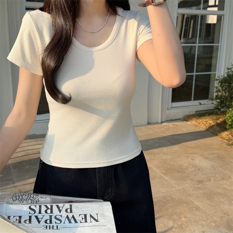 Uネックリブ半袖Tシャツ | 詳細画像16