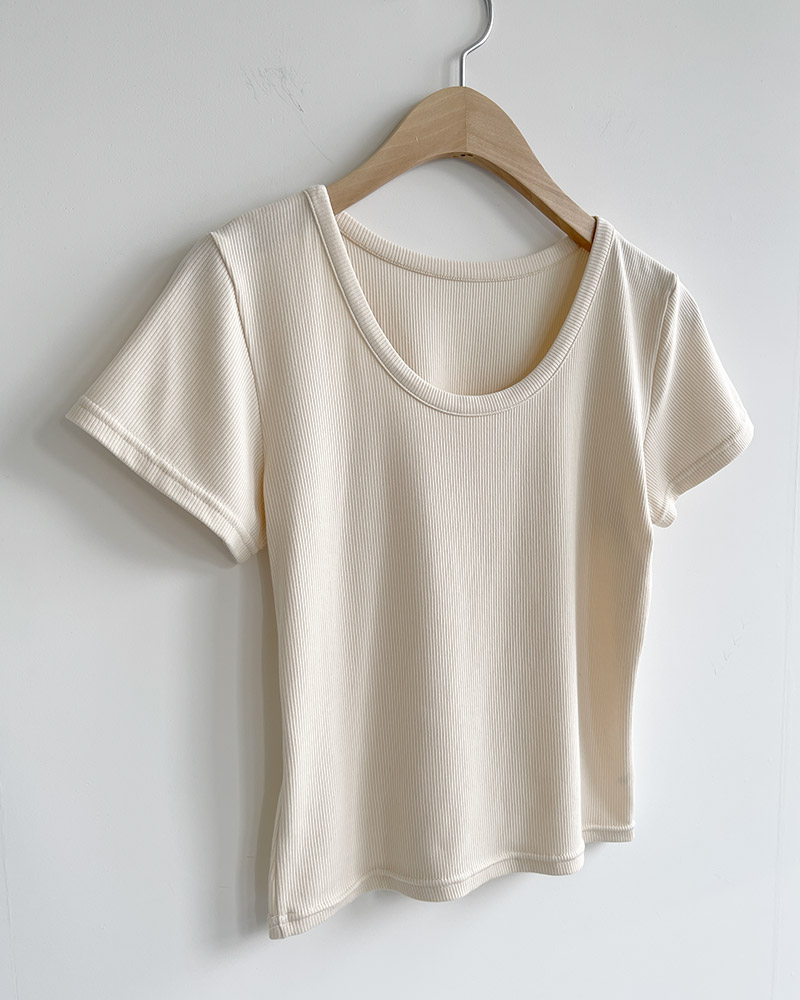 Uネックリブ半袖Tシャツ | 詳細画像21