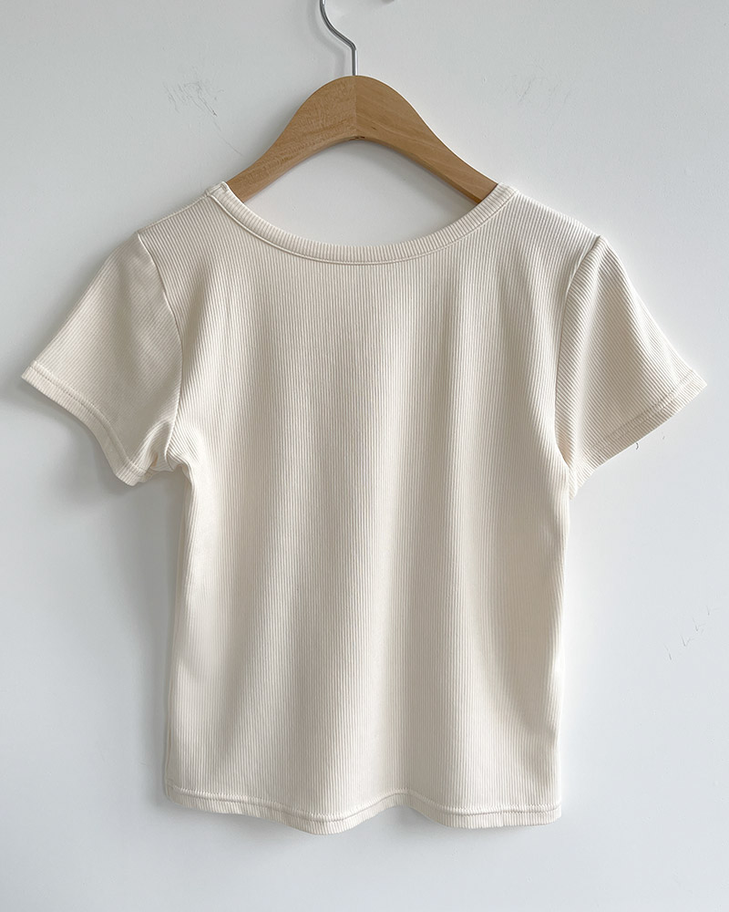 Uネックリブ半袖Tシャツ | 詳細画像24