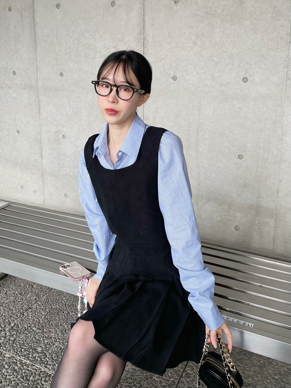 刺繡ストライプクロップドシャツ | 詳細画像3