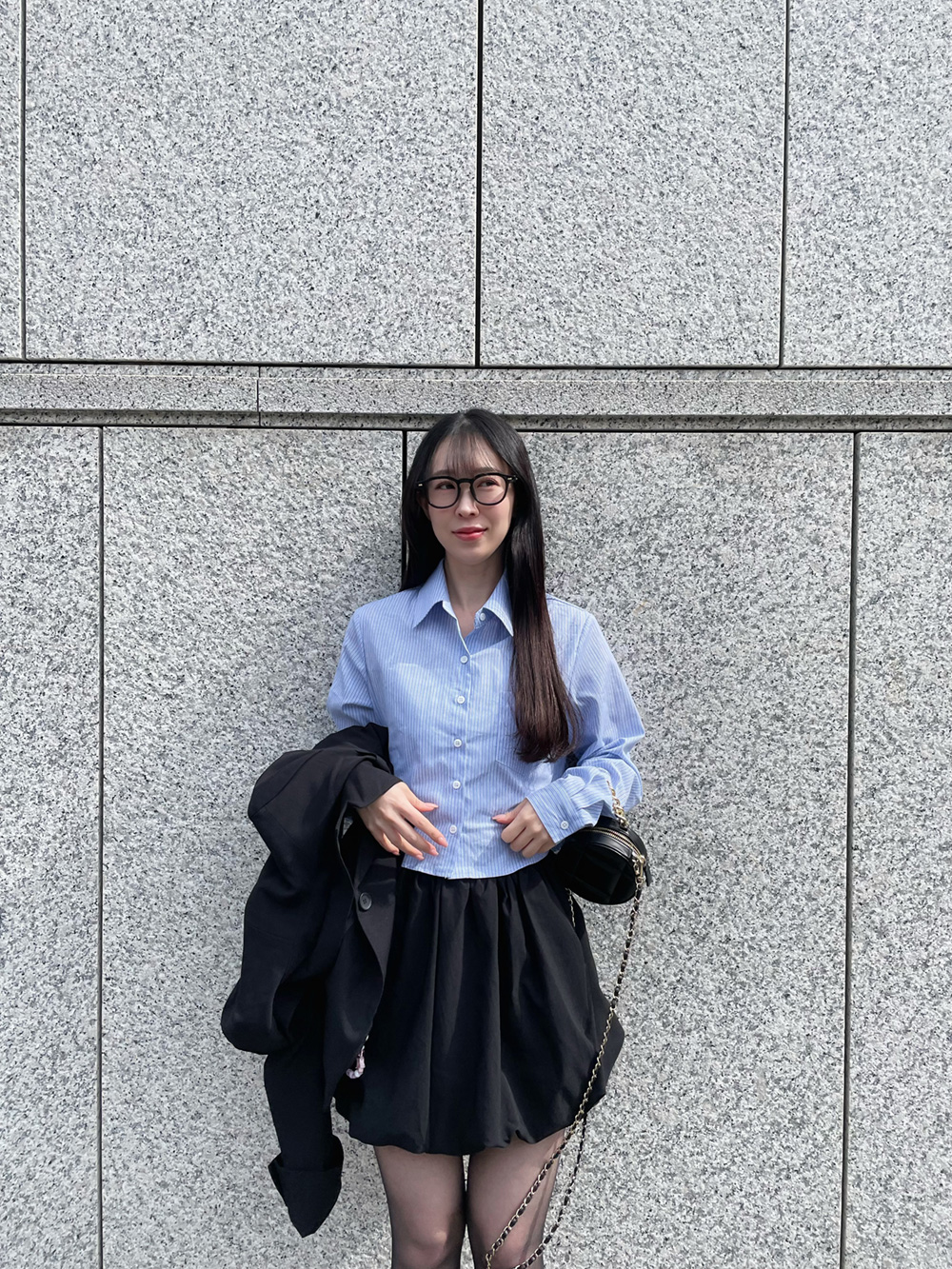 刺繡ストライプクロップドシャツ | 詳細画像10