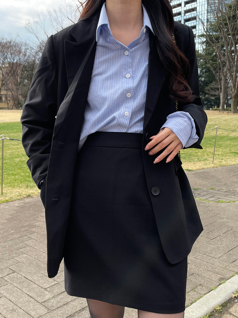 刺繡ストライプクロップドシャツ | 詳細画像12