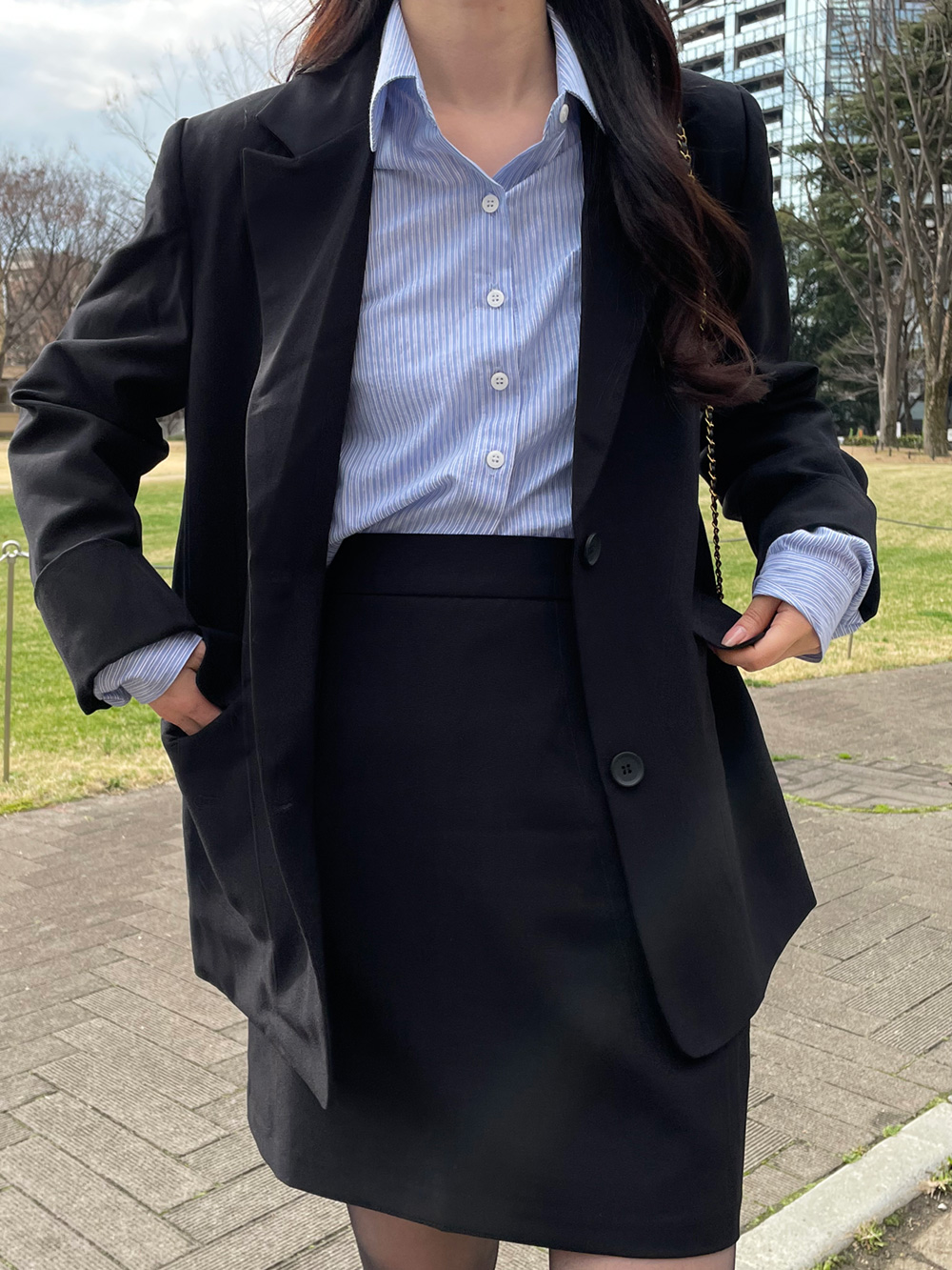 刺繡ストライプクロップドシャツ | 詳細画像13