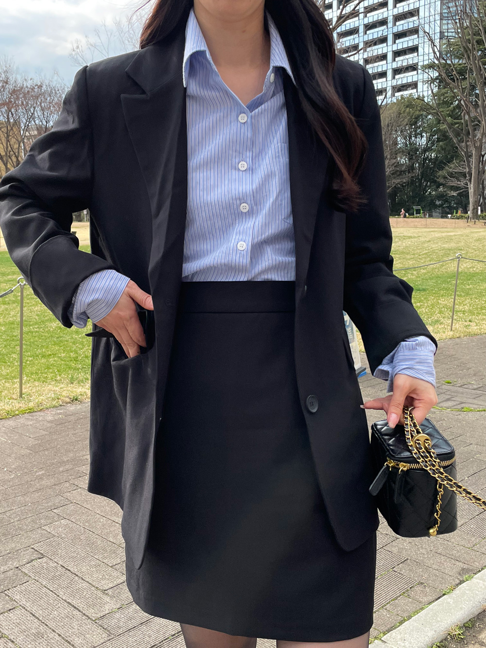 刺繡ストライプクロップドシャツ | 詳細画像14