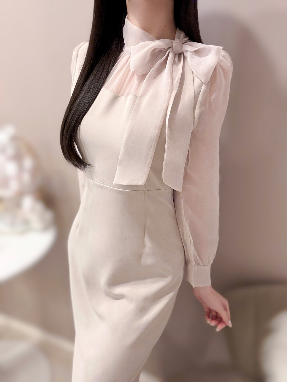 シアーリボンネックワンピース | 詳細画像6