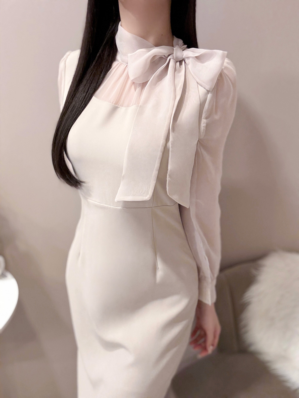 シアーリボンネックワンピース | 詳細画像7