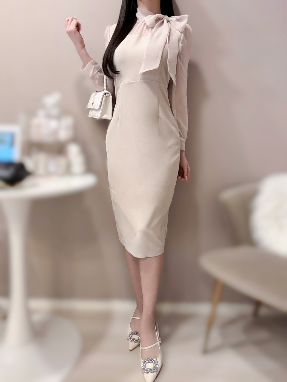 シアーリボンネックワンピース | 詳細画像11