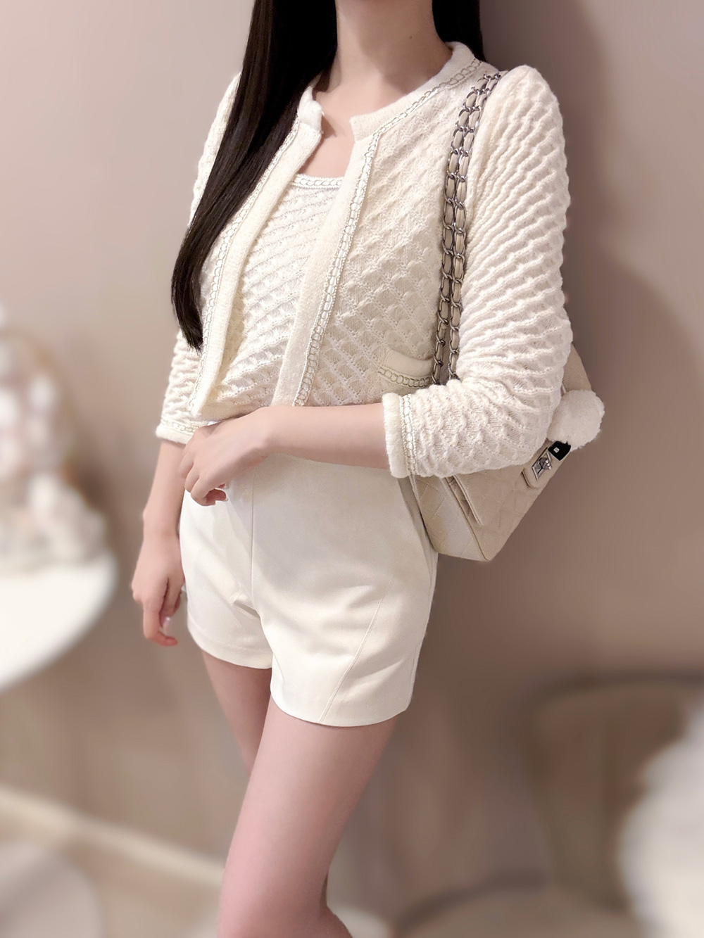 チェーンエンボスニットタンクトップ&カーディガンSET | 詳細画像6