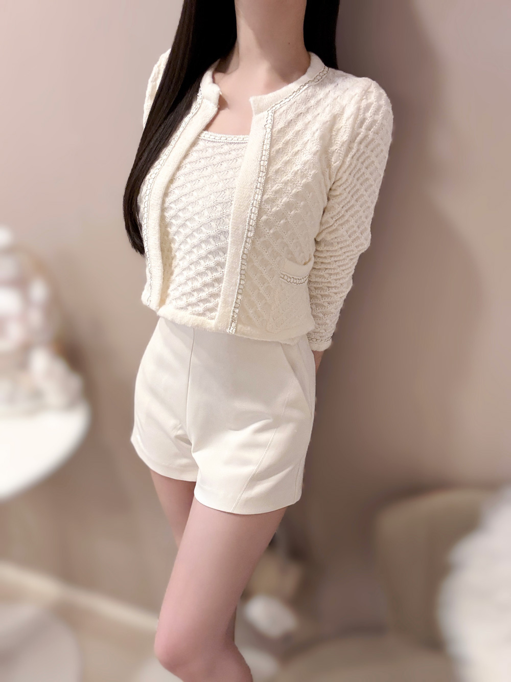 チェーンエンボスニットタンクトップ&カーディガンSET | 詳細画像11