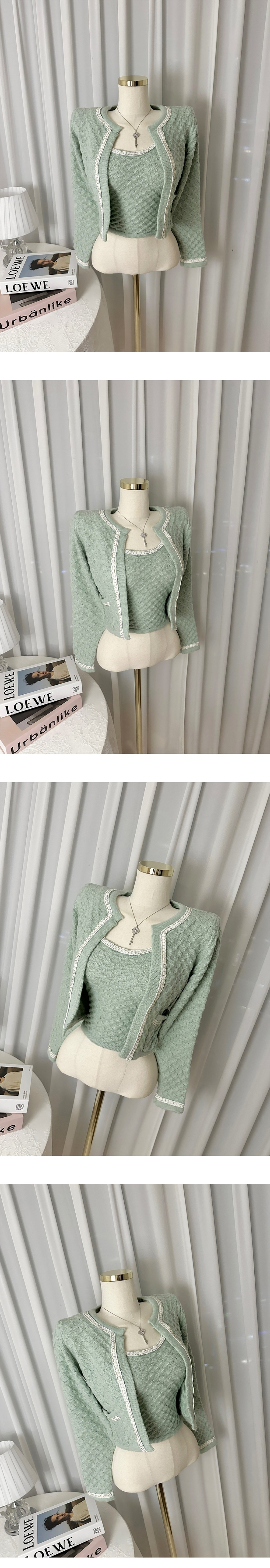 チェーンエンボスニットタンクトップ&カーディガンSET | 詳細画像13