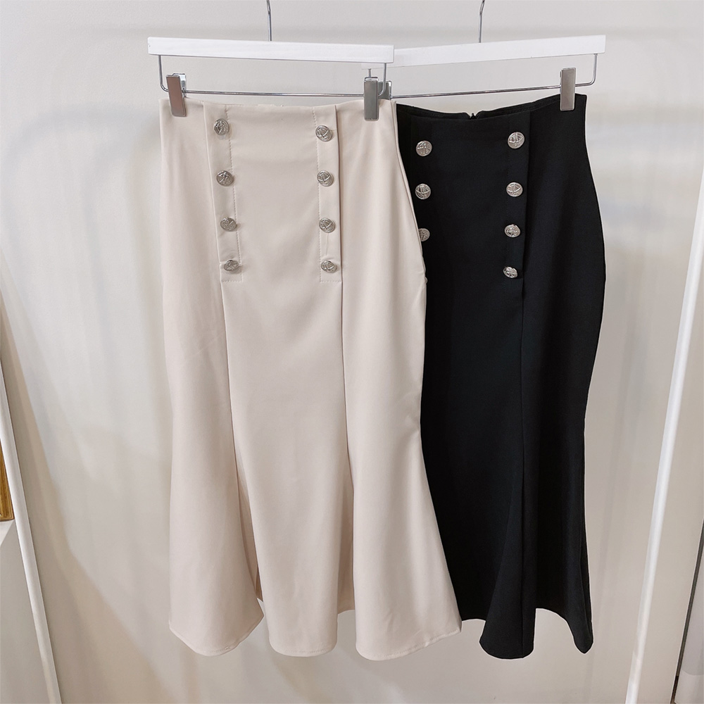 シルバーダブルボタンマーメイドスカート | 詳細画像13