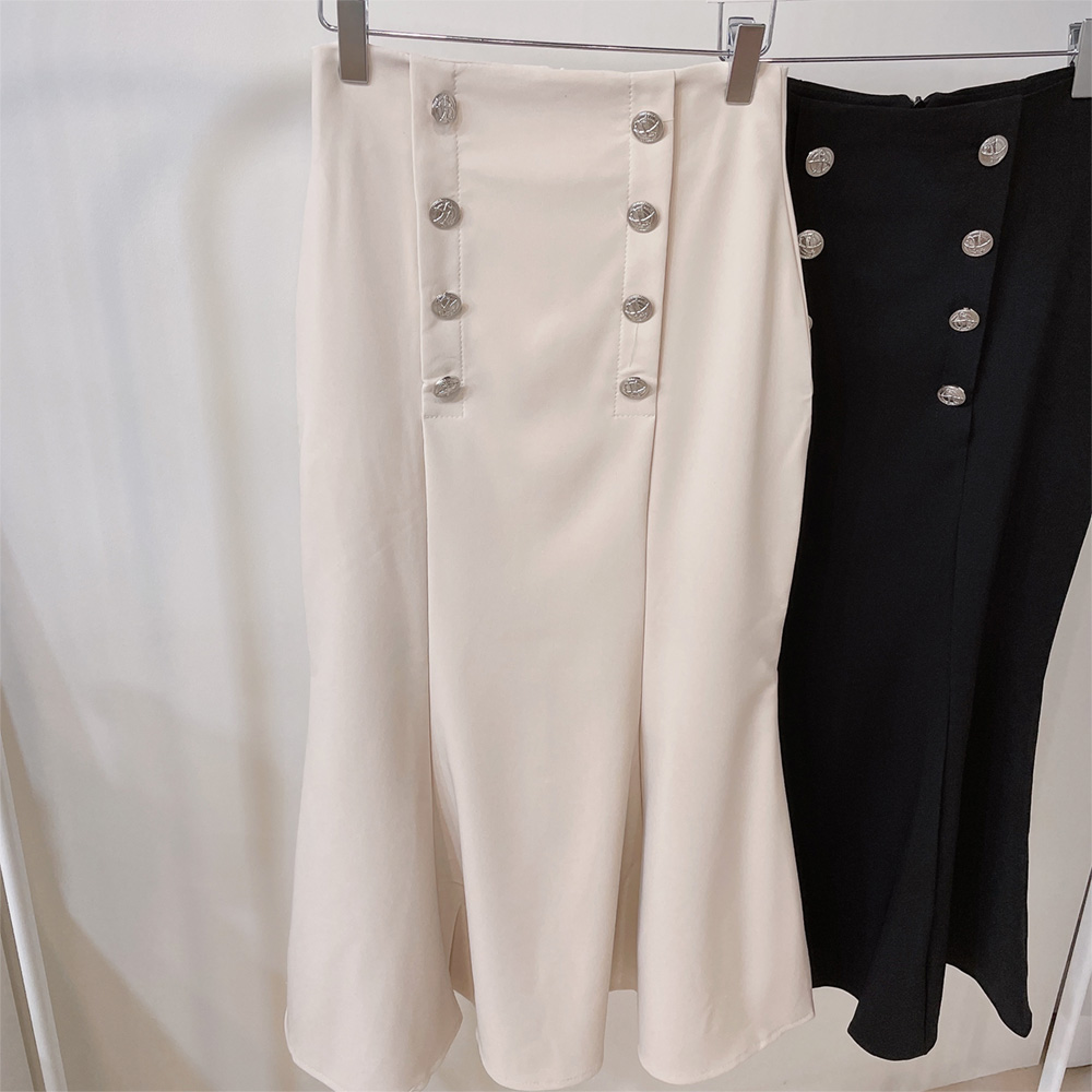 シルバーダブルボタンマーメイドスカート | 詳細画像14