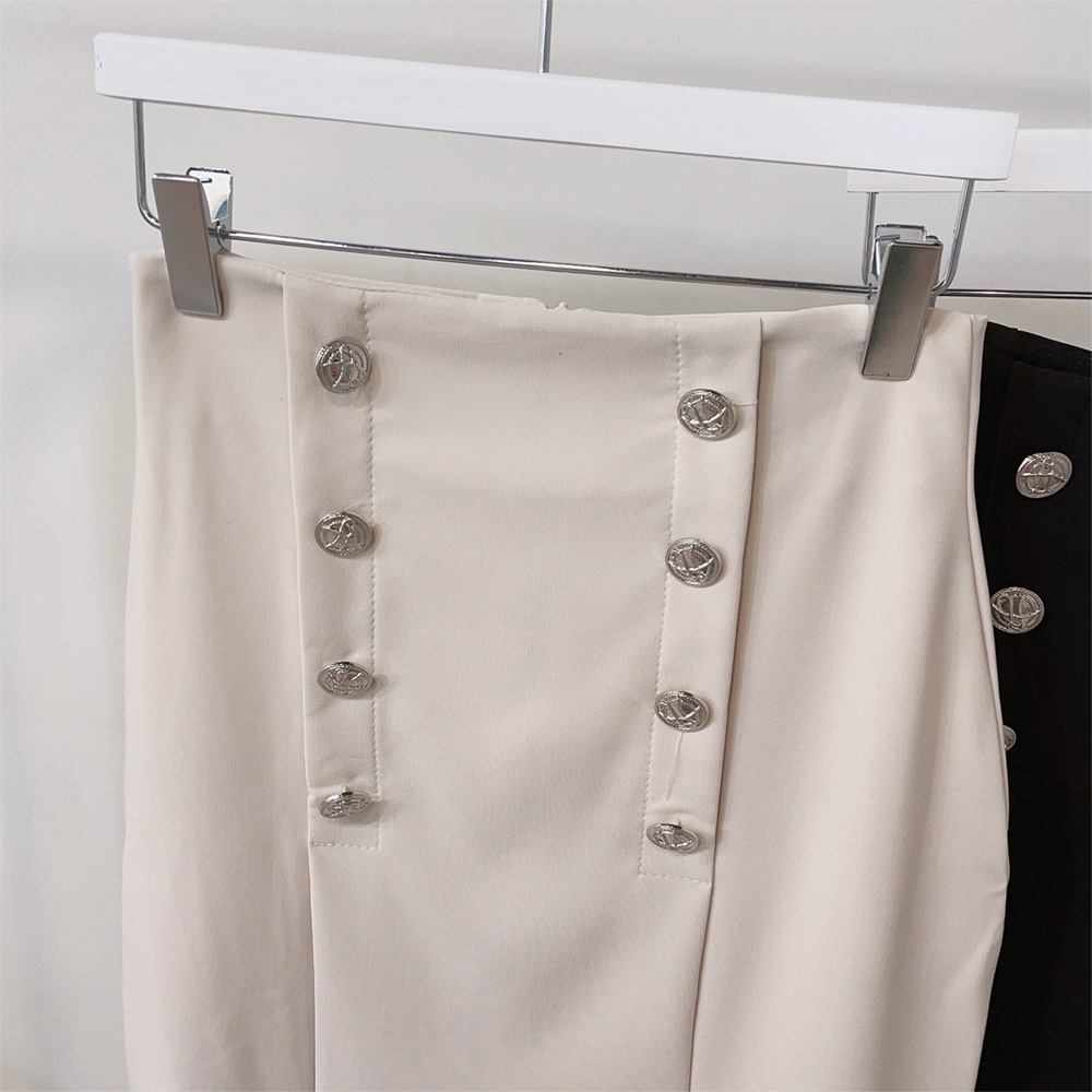 シルバーダブルボタンマーメイドスカート | 詳細画像15