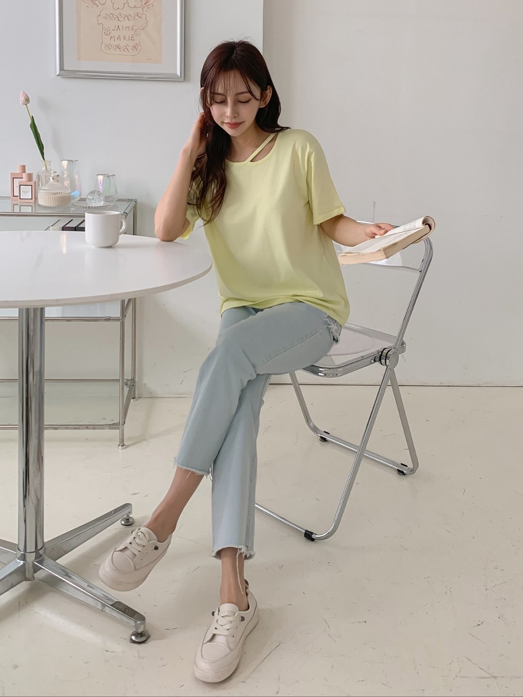 カットアウトネック半袖Tシャツ | 詳細画像10