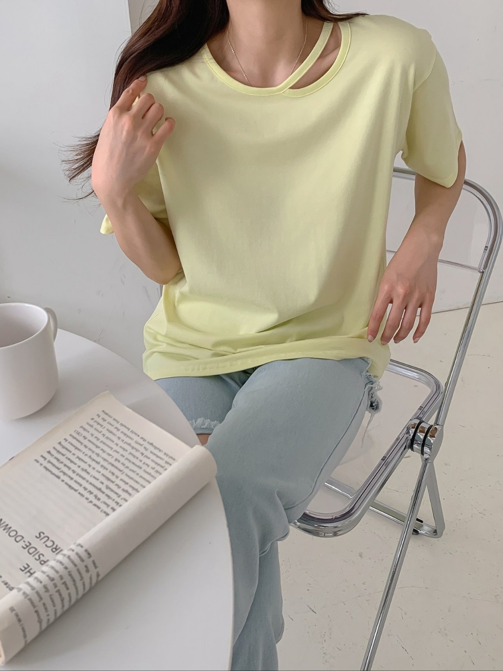 カットアウトネック半袖Tシャツ | 詳細画像11