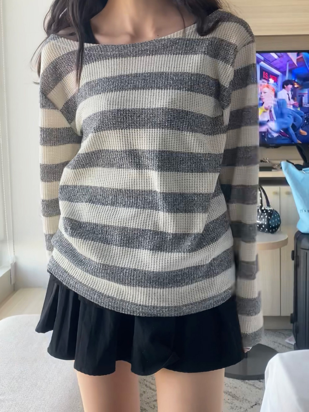 2WAYボーダー シースルーサマーTシャツ | 詳細画像12
