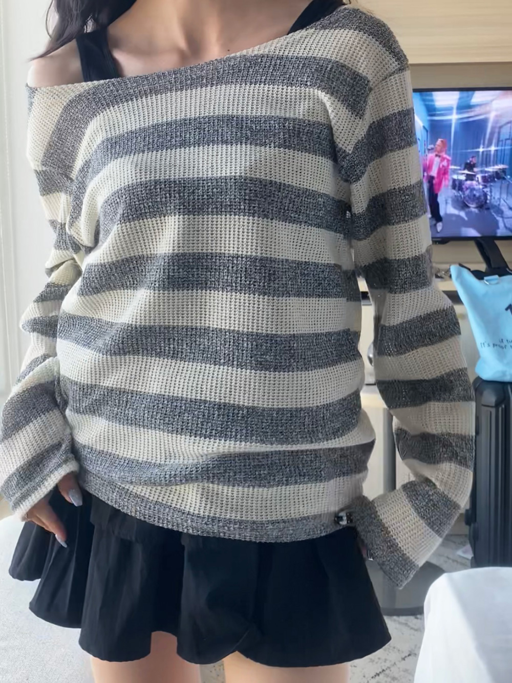 2WAYボーダー シースルーサマーTシャツ | 詳細画像13