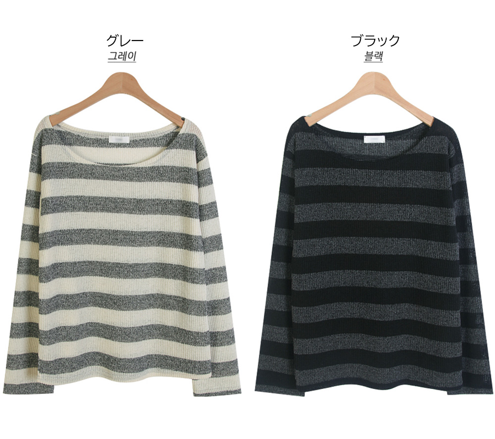 2WAYボーダー シースルーサマーTシャツ | 詳細画像15