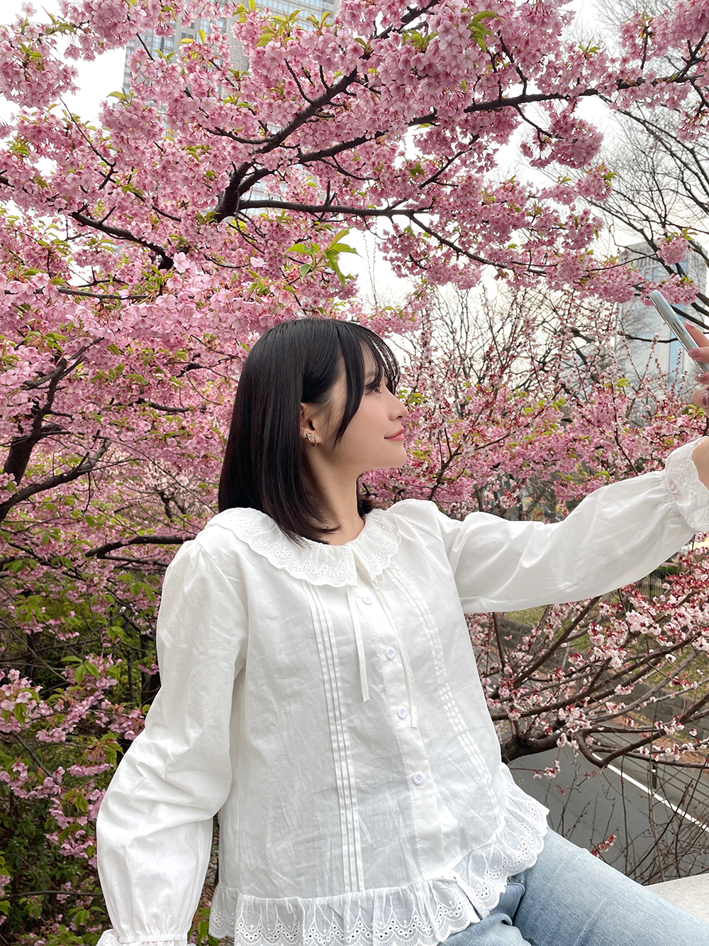 アイレットレースフリルリボンブラウス | 詳細画像5