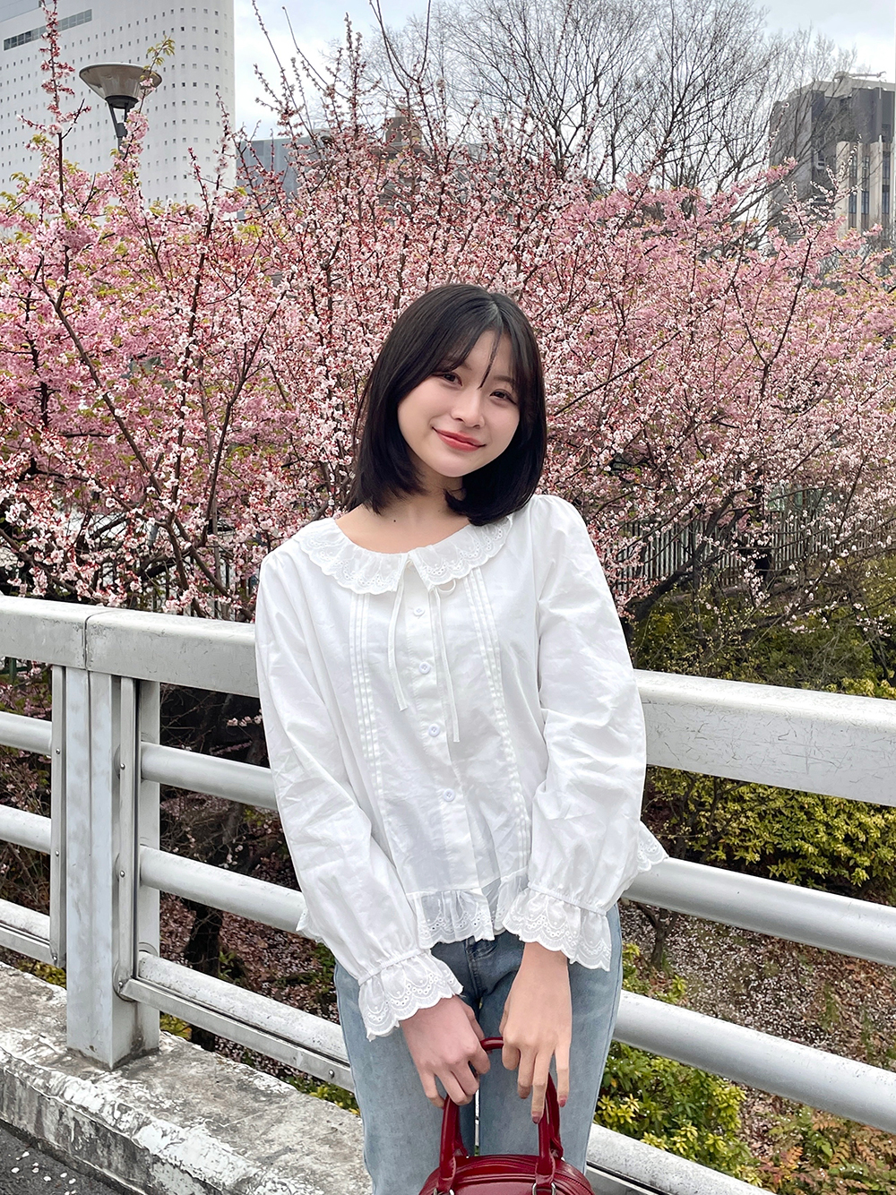 アイレットレースフリルリボンブラウス | 詳細画像8