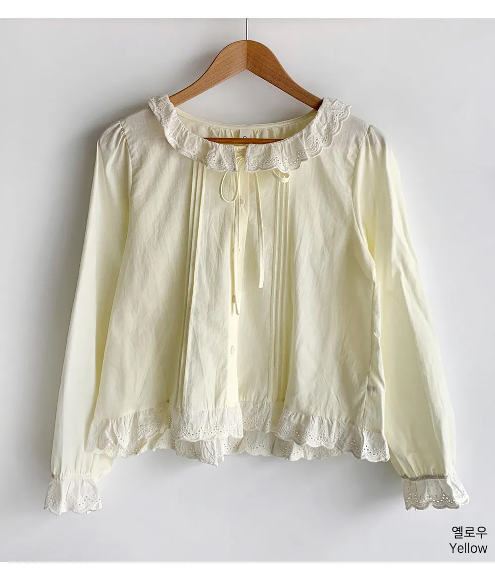 アイレットレースフリルリボンブラウス | 詳細画像13