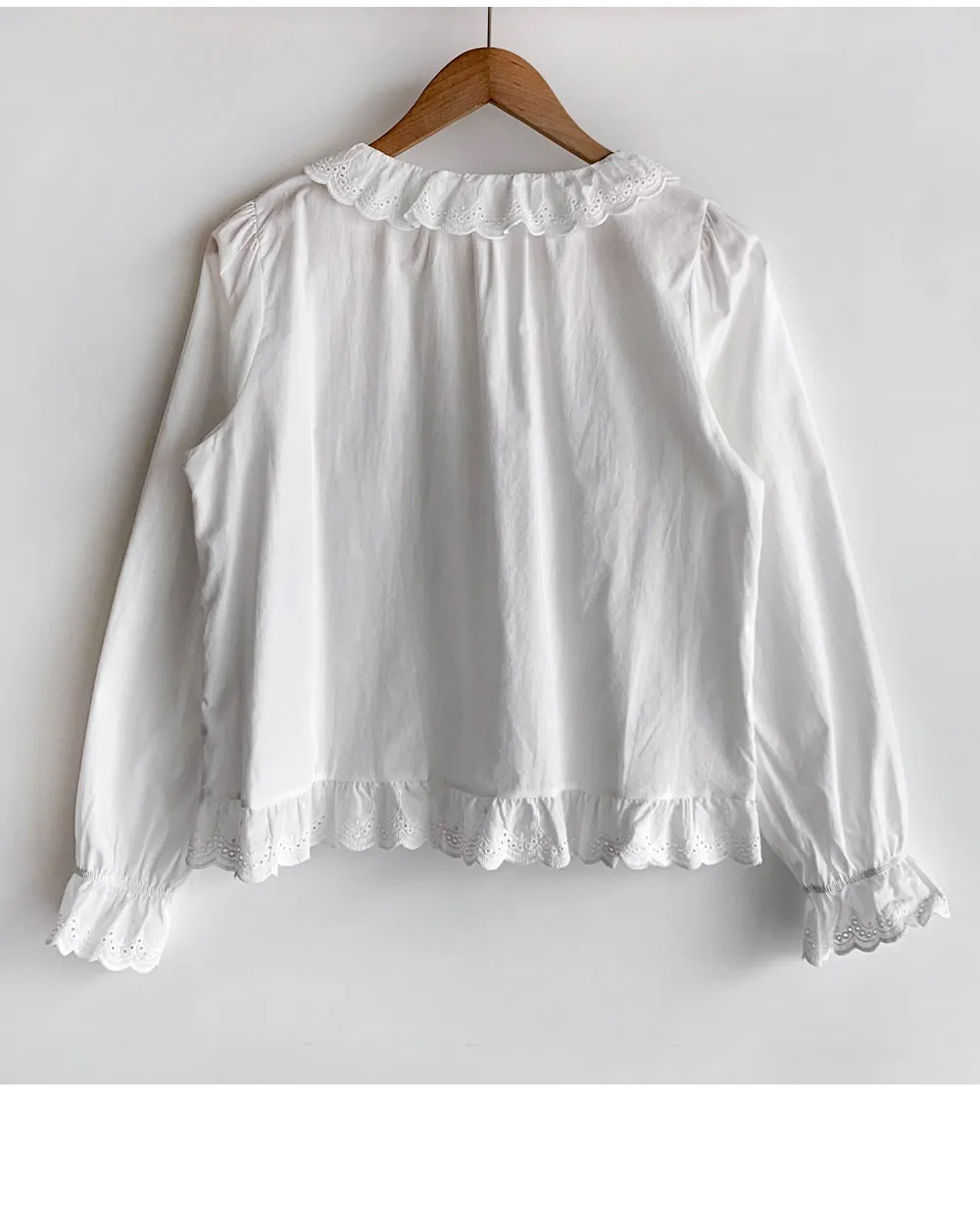 アイレットレースフリルリボンブラウス | 詳細画像15