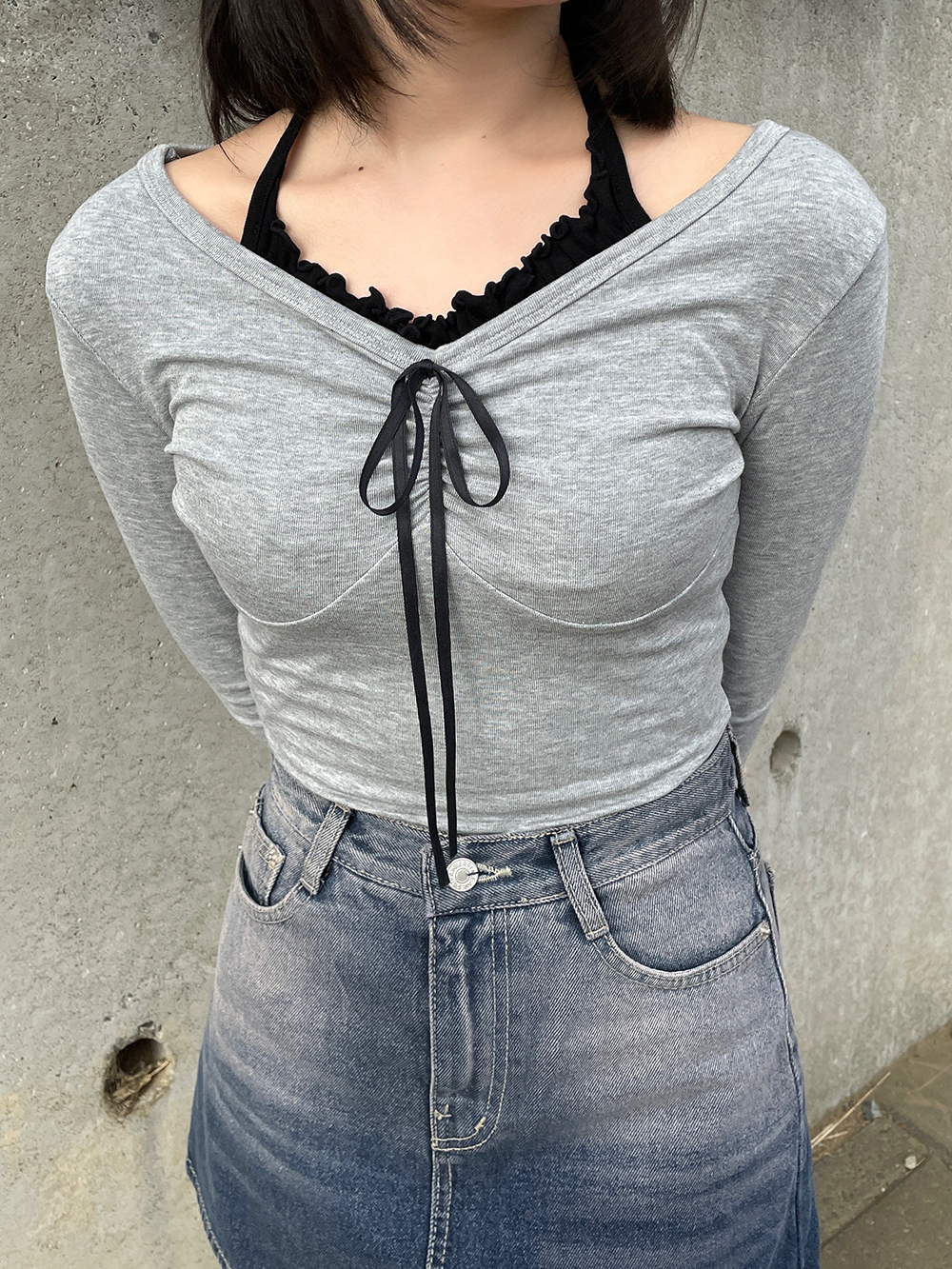 レースホルターレイヤードリボンTシャツ | 詳細画像4