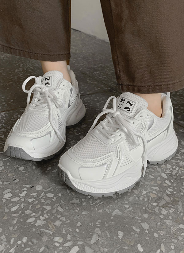 シルバーラインメッシュスニーカー | レディースファッション