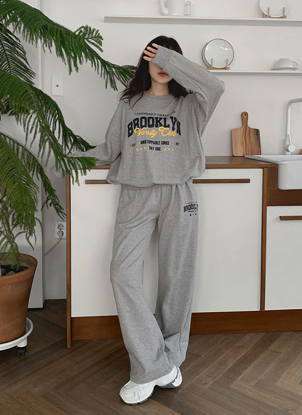 BROOKLYNボクシースウェット&ワイドパンツSET | レディース