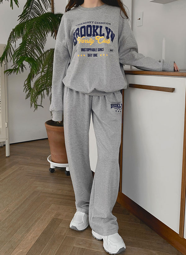 BROOKLYNボクシースウェット&ワイドパンツSET | レディース