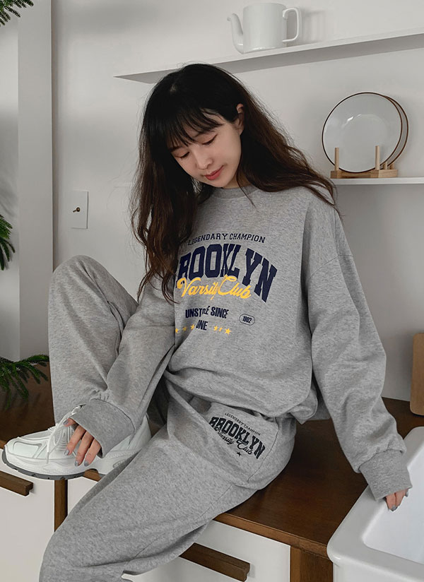 BROOKLYNボクシースウェット&ワイドパンツSET | レディース