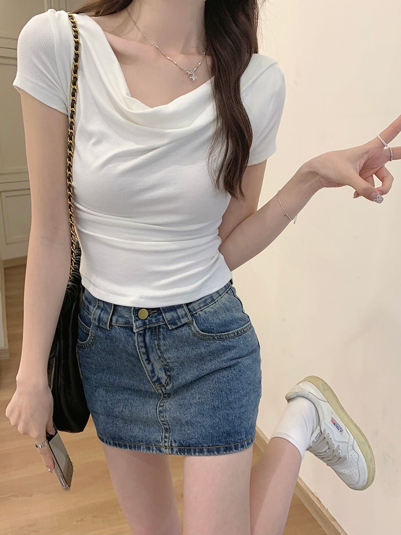 ドレープクロップドリブ半袖Tシャツ | 詳細画像16