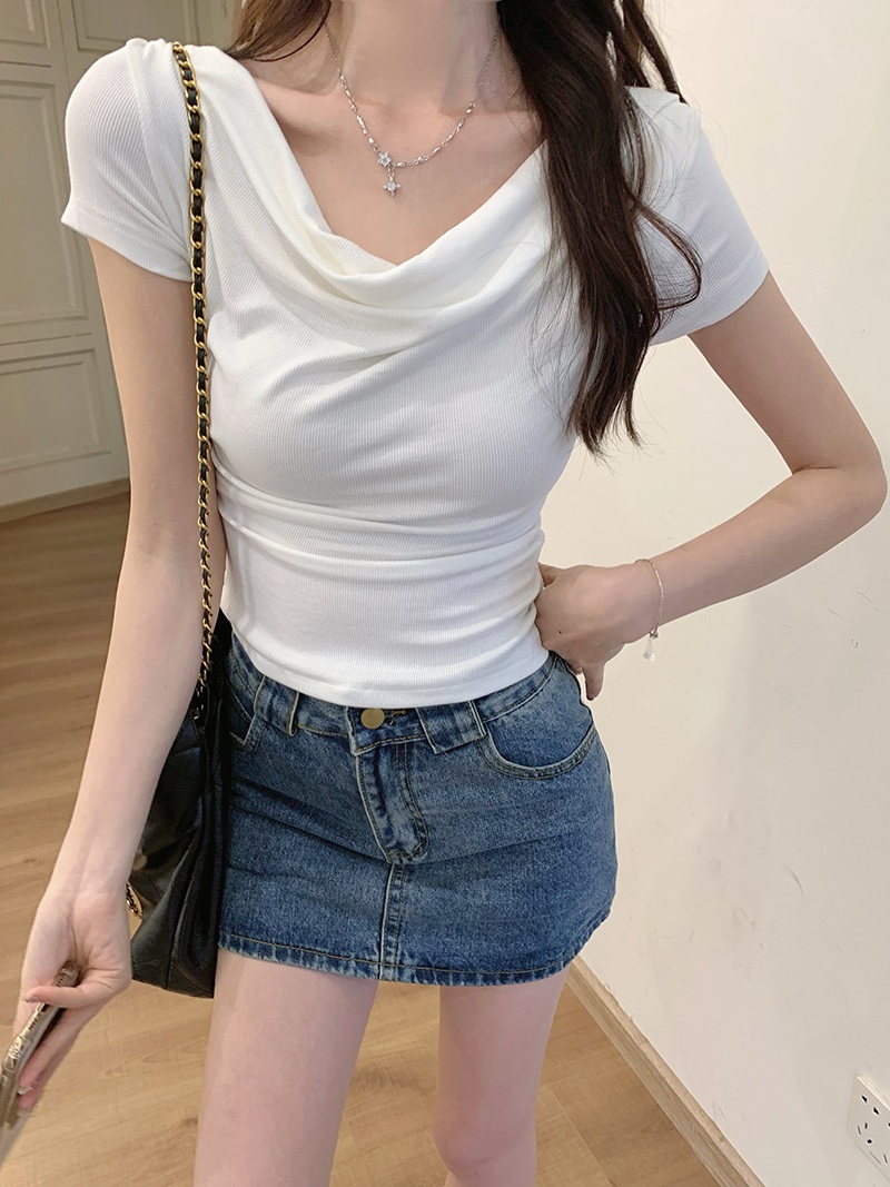 ドレープクロップドリブ半袖Tシャツ | 詳細画像18