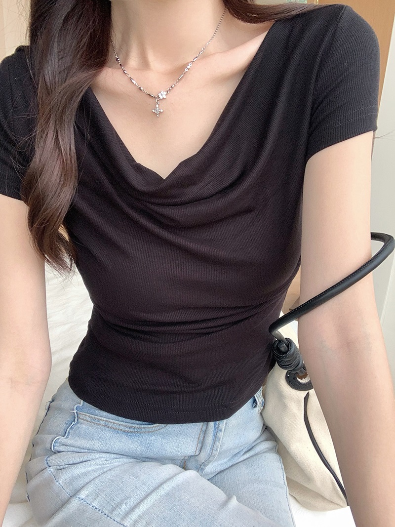 ドレープクロップドリブ半袖Tシャツ | 詳細画像24