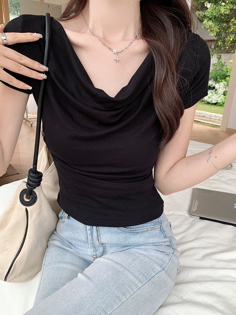 ドレープクロップドリブ半袖Tシャツ | 詳細画像26