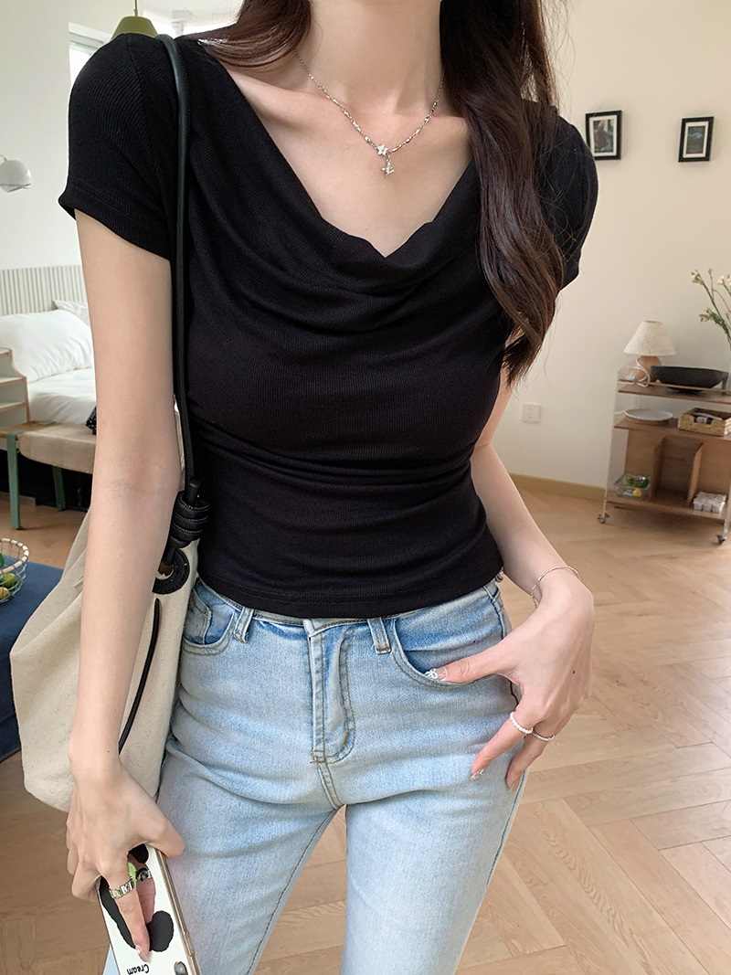 ドレープクロップドリブ半袖Tシャツ | 詳細画像28