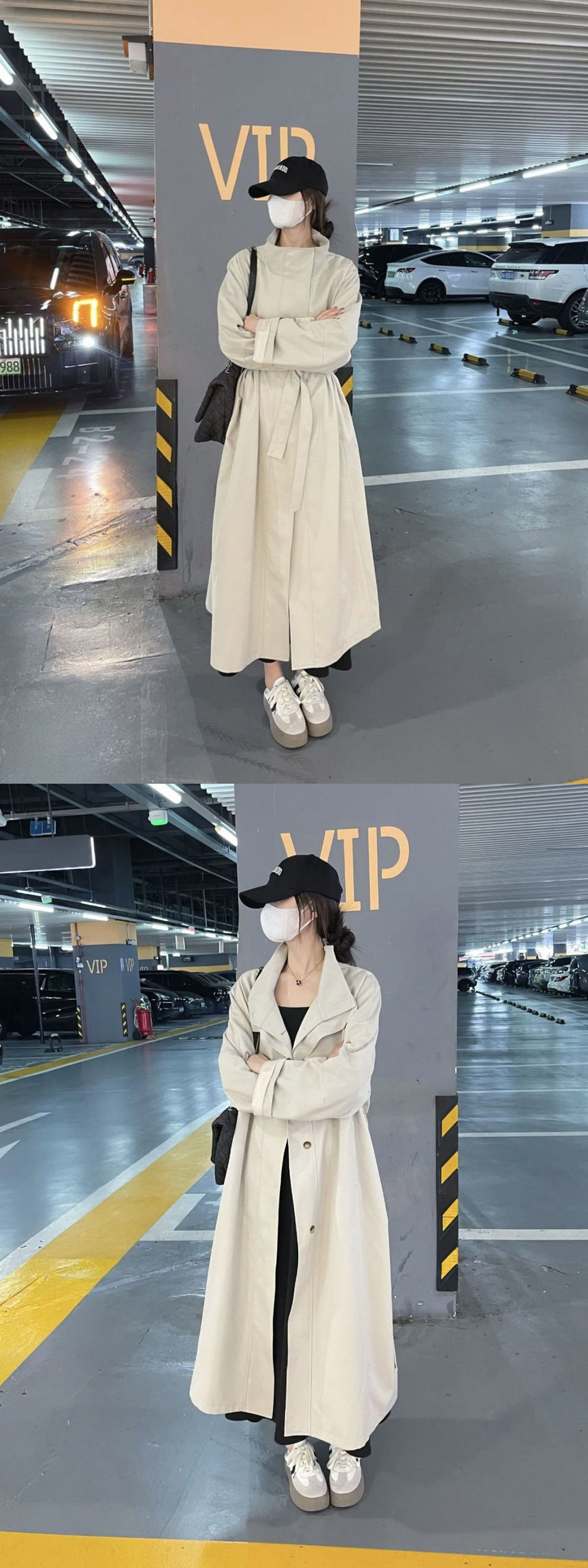 ストラップ付ハイネックボクシートレンチコート | 詳細画像2