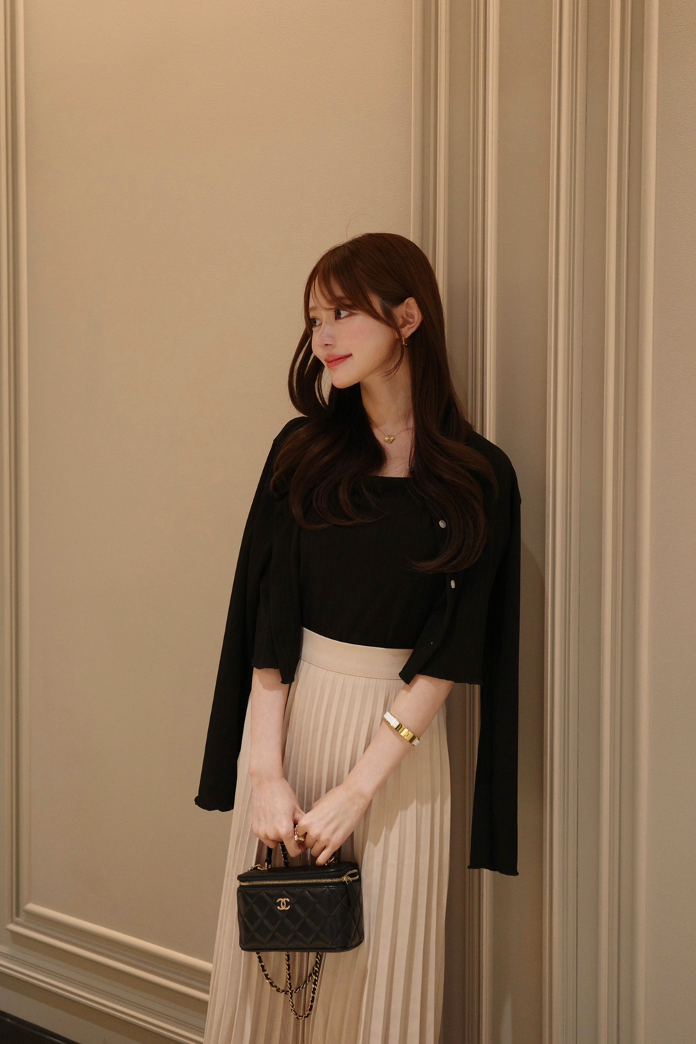 ピーチ起毛ロングプリーツスカート | 詳細画像3