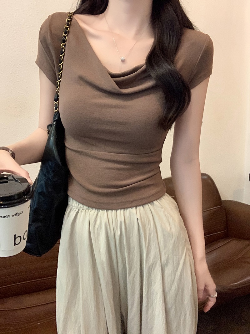 2WAYドレープキャップスリーブTシャツ | 詳細画像17