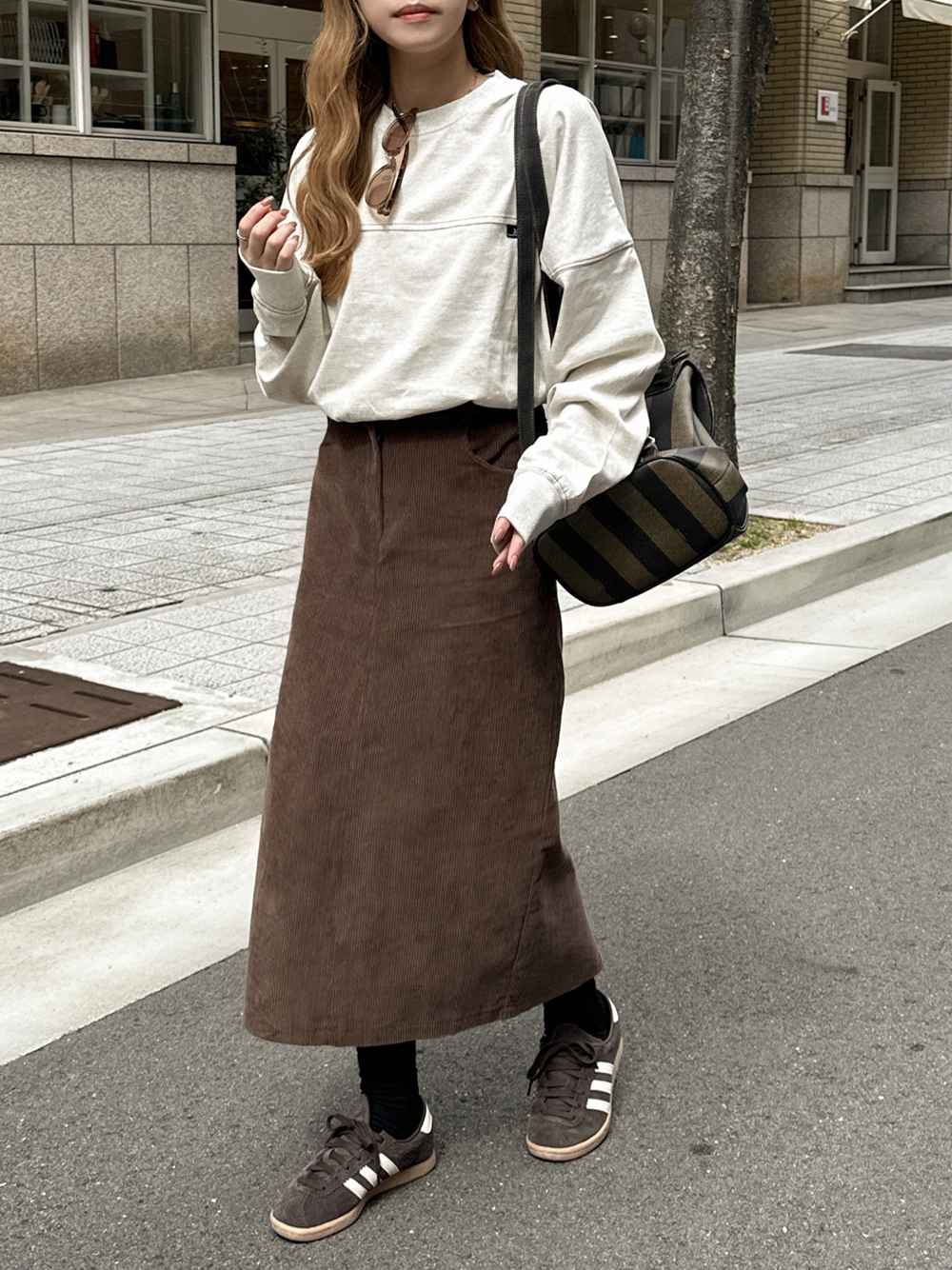 バックゴムコーデュロイIラインスカート | 詳細画像6