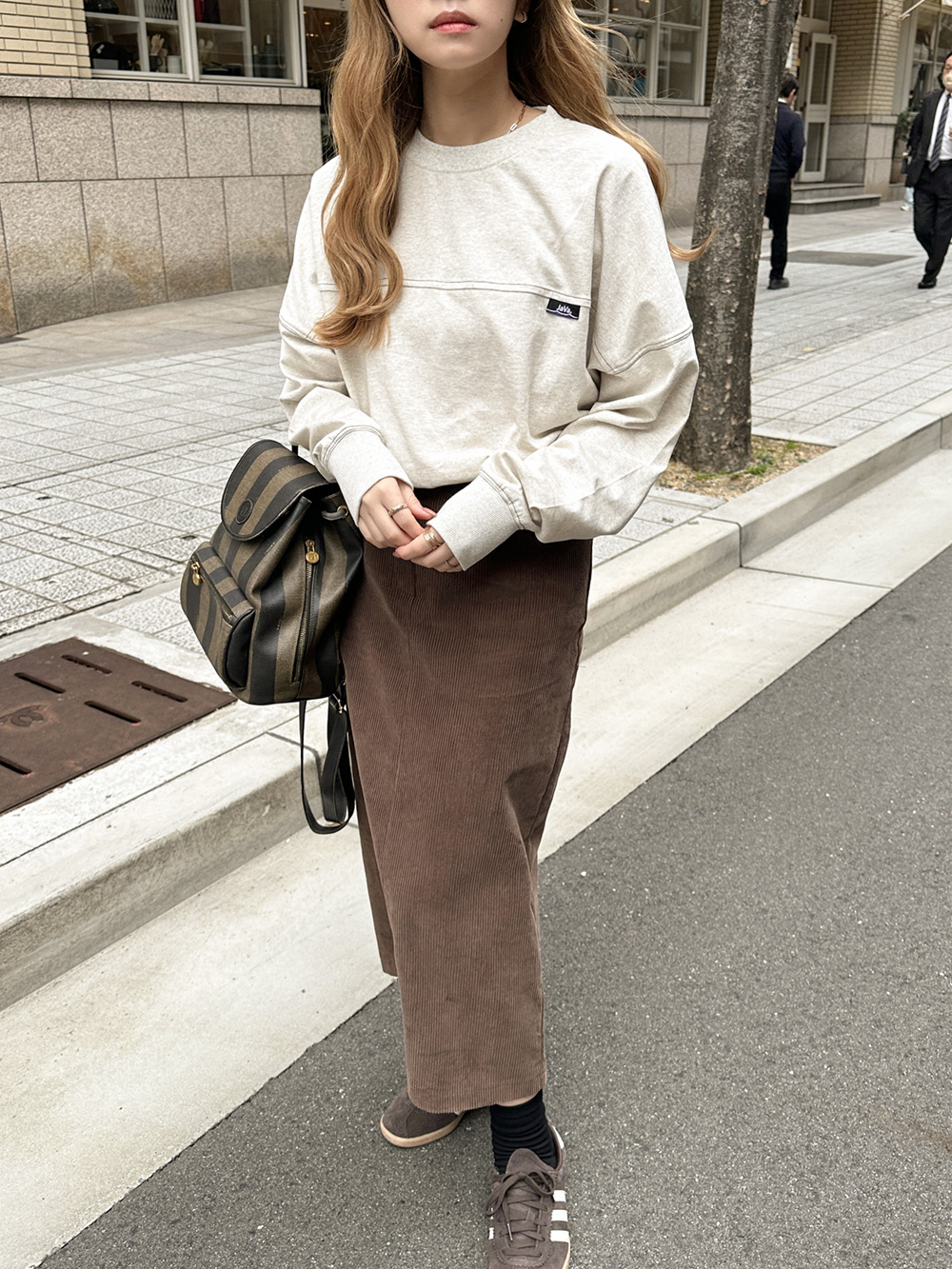 バックゴムコーデュロイIラインスカート | 詳細画像18