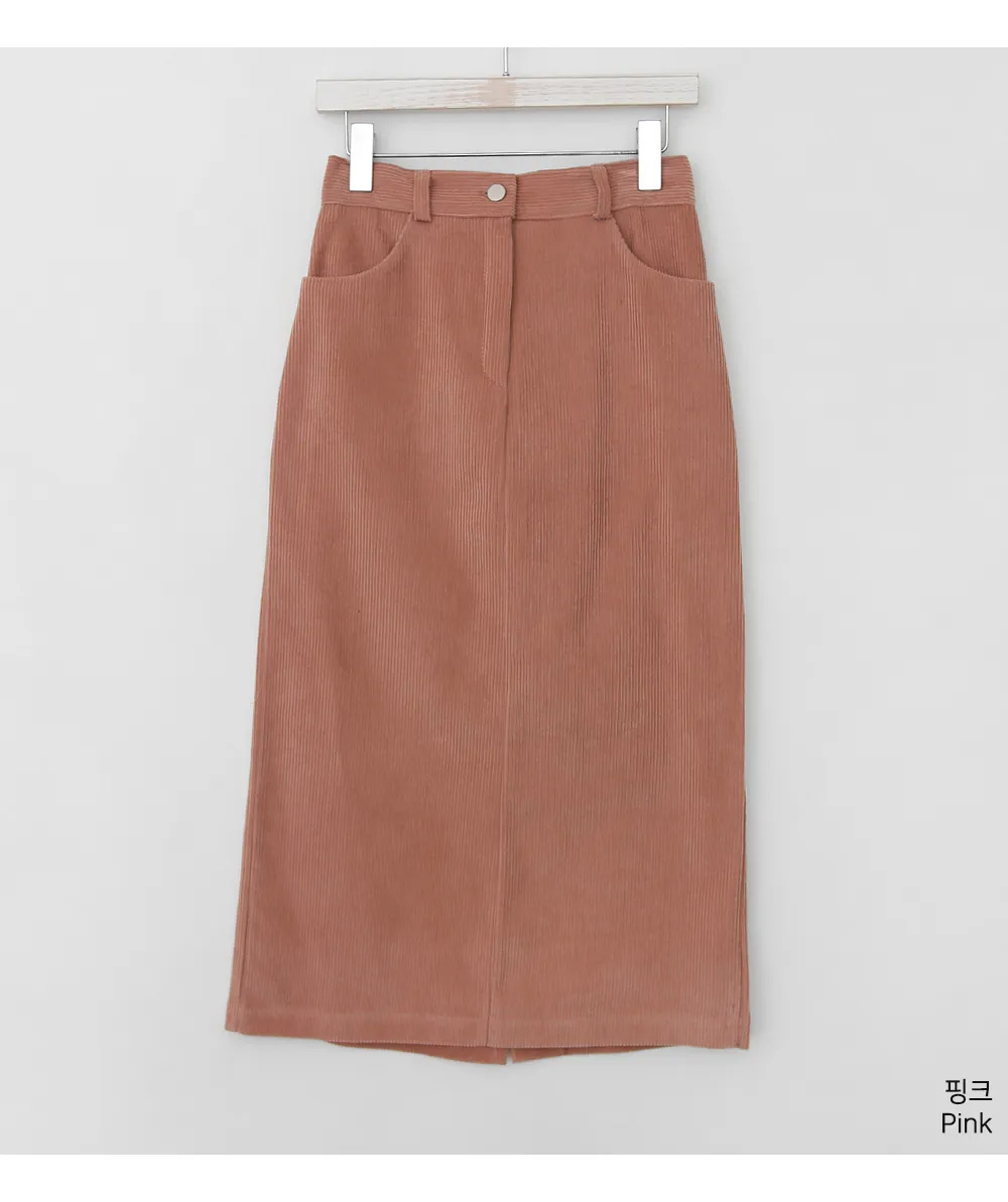 バックゴムコーデュロイIラインスカート | 詳細画像20