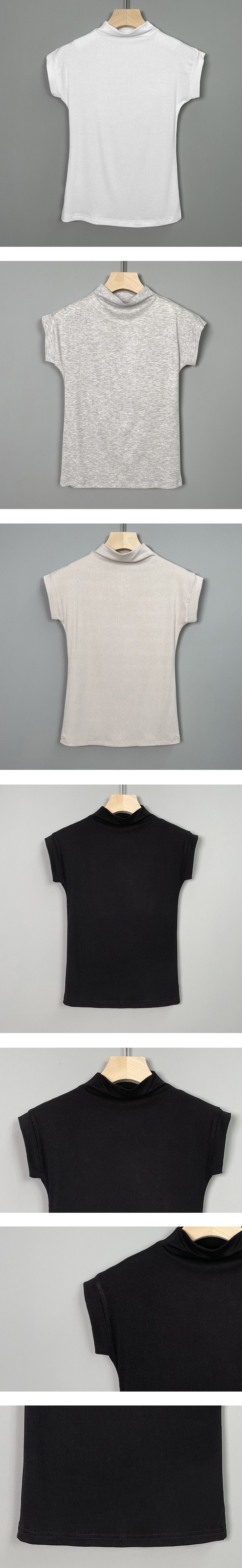 モックネックフレンチスリーブTシャツ | 詳細画像21