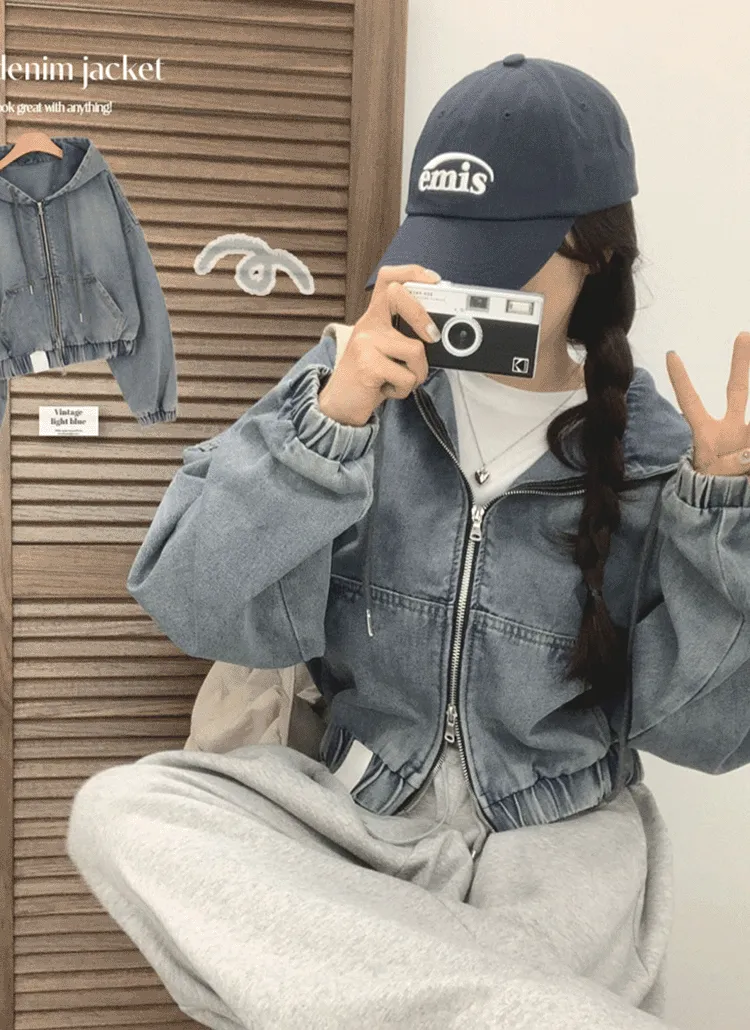 ビンテージフードデニムジャンパー | withhuilin | 詳細画像1