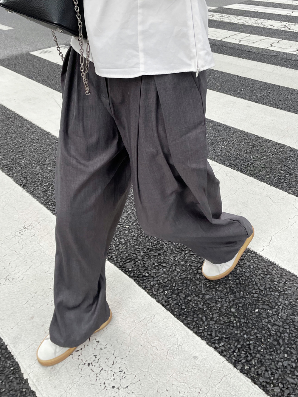 ストラップ付配色タックスラックス | 詳細画像6