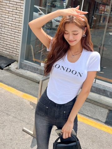 LONDONロゴUネックスリム半袖Tシャツ | 詳細画像2