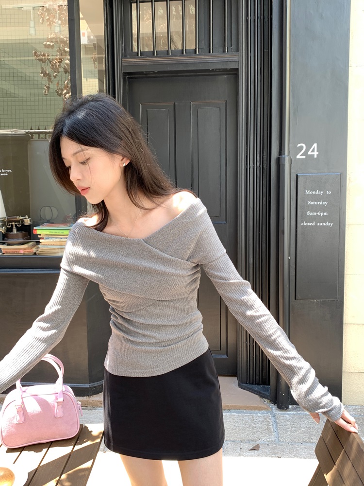 2WAYスリムクロスリブTシャツ | 詳細画像6