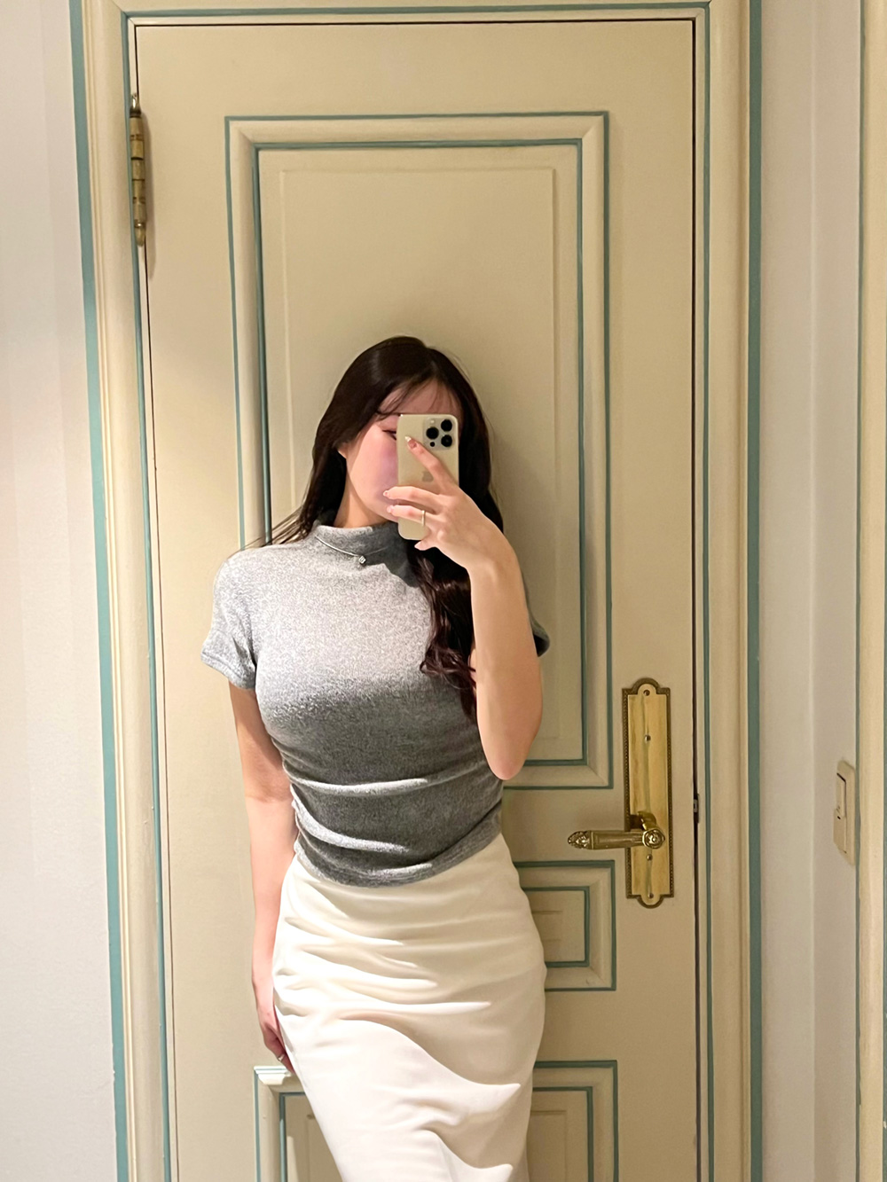 起毛シャーリングモックネック半袖Tシャツ | 詳細画像9